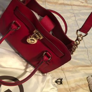 MK Red Genuine Leather